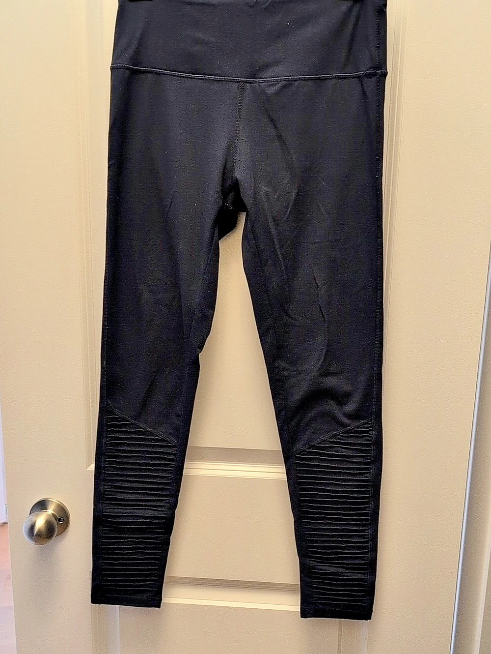 Navy Ribbed Athletic Leggings